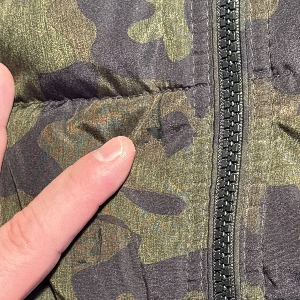 Weatherproof Mens Camo Puffer Jacket Green Camouflage Insulated Full Zip Large